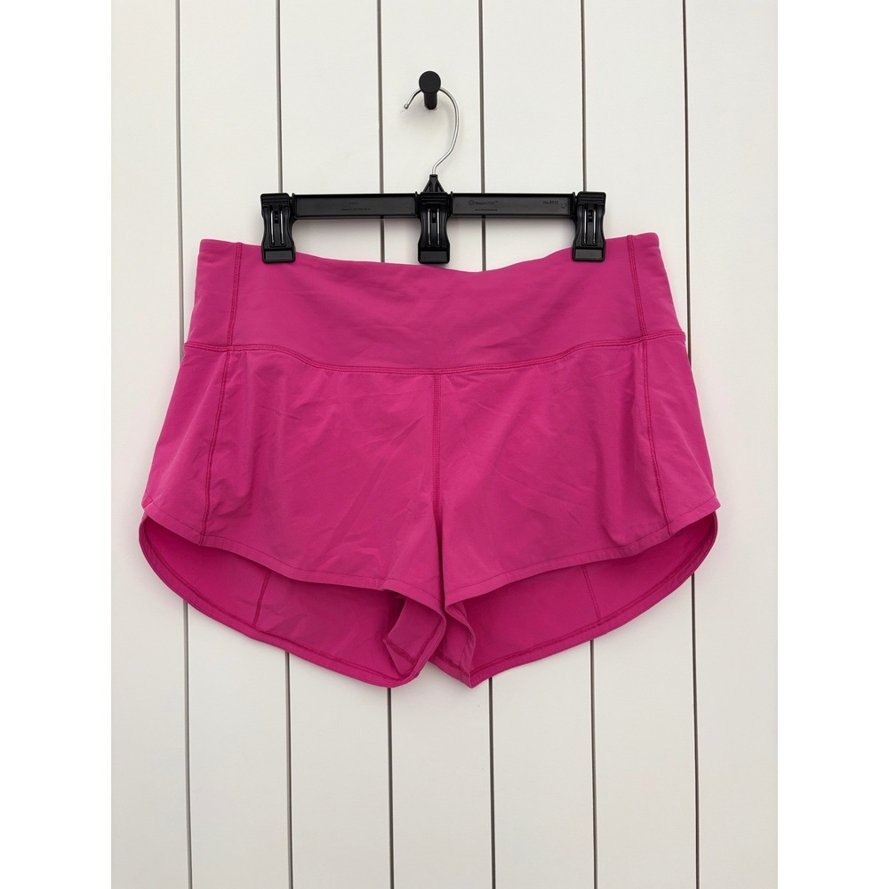 Lululemon Speed Up High-Rise Lined Shorts 2.5 Barbiecore Pink gymcore Sz 10